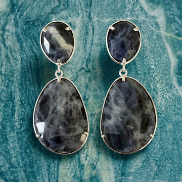 MARBLED NOIR DROP EARRINGS E031