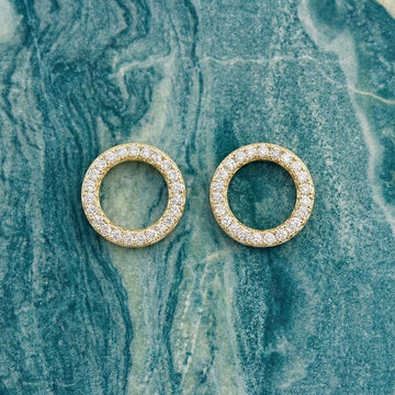 Crown Circle Earrings [E470]