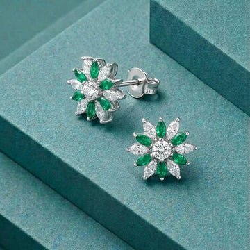GREEN PETAL STUD EARRINGS E108
