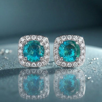 TURQUOISE GLOW STUD EARRINGS E196