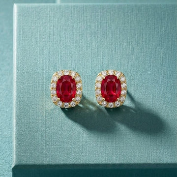 Red Velvet Stud Earrings [H]E211