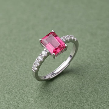 PINK RUBY GLAM ADJUSTABLE RING [M]R088