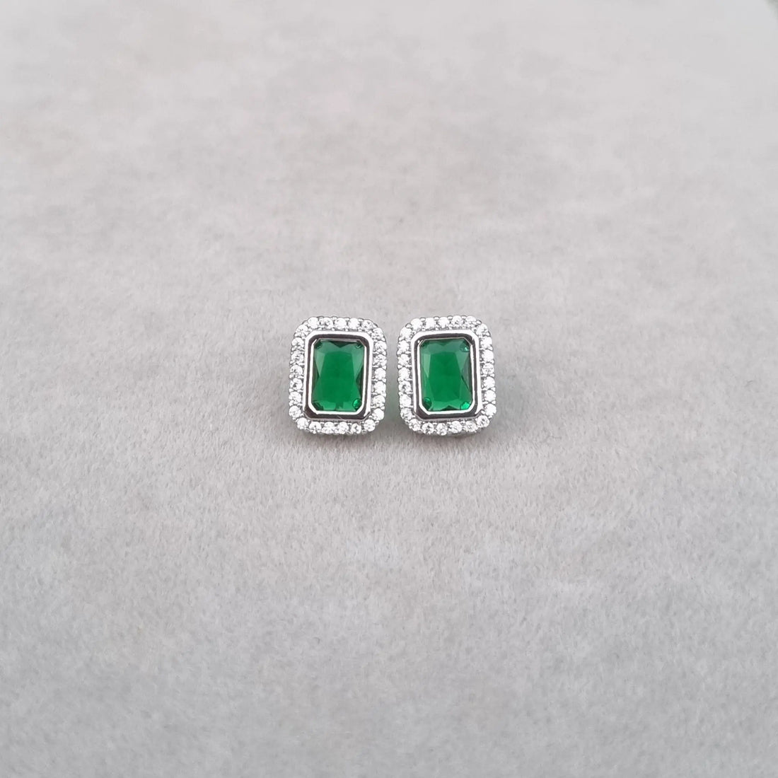 Crystal Green Velvet Earrings [A]E601