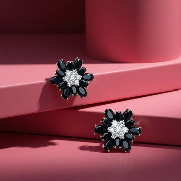 Midnight Floral Cluster Earrings [A]E610