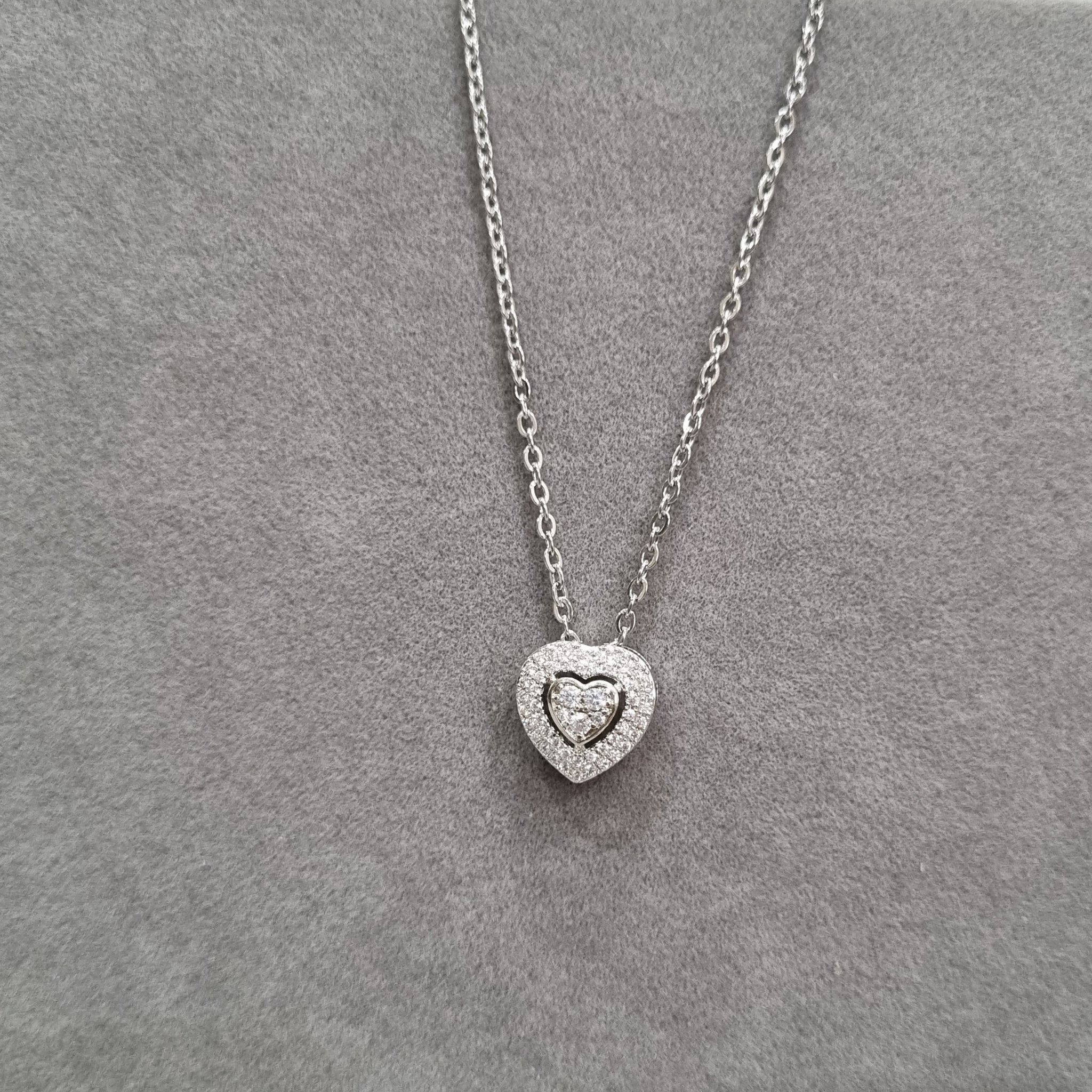 HEART WITHIN HEART PENDANT NECKLACE 025