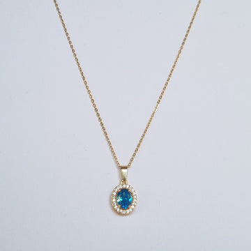 CERULEAN CHARM PENDANT WITH CHAIN N021
