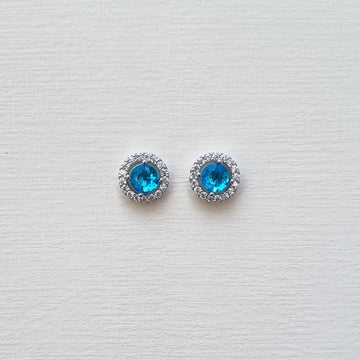 AZURE AURA ROUND STUD EARRINGS E288