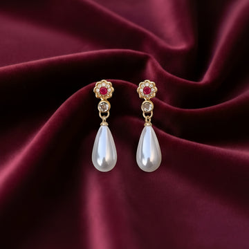 Pearl Blossom Drop Earrings [M]E556