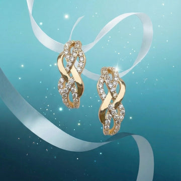 Diamond Ribbon Earrings [H]E552