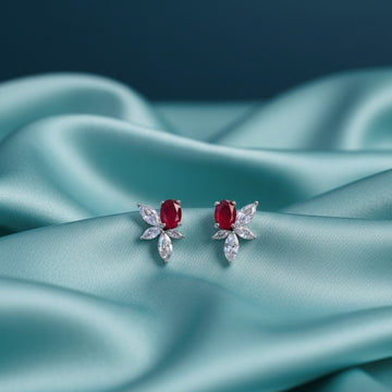 CRIMSON FLOWER EARRINGS E193
