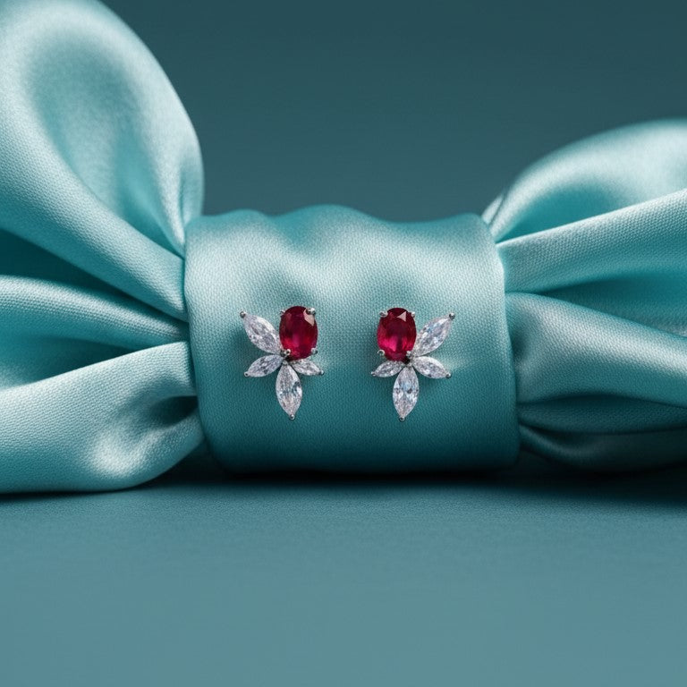 CRIMSON FLOWER EARRINGS E193