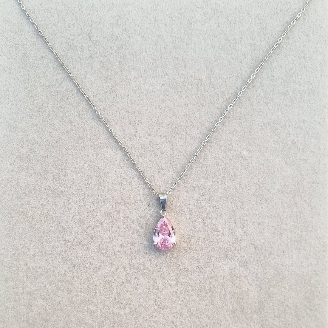 Pink Teardrop Elegance Necklace [H]N184