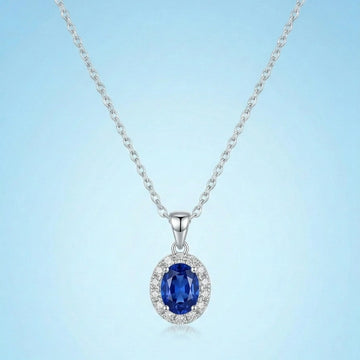 SAPPHIRE SPARKLE OVAL PENDANT [S]N159