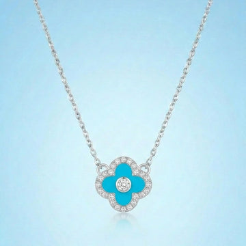 SKYBLUE FLOWER POWER NECKLACE [S]N166