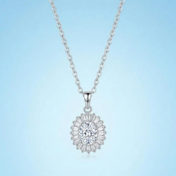 OVAL SPARKLE PENDANT WITH CHAIN [H]N157