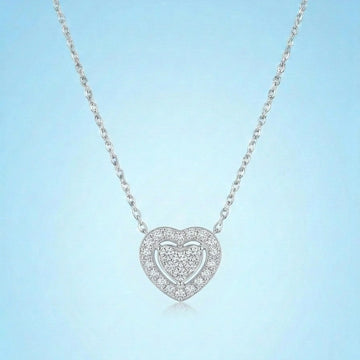 HEART WITHIN HEART PENDANT NECKLACE 025