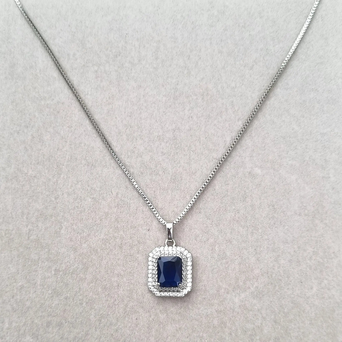 Royal Blue Rectangle Necklace [S]N205