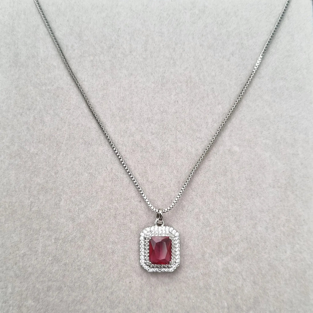 Royal Ruby Rectangle Necklace [S]N206