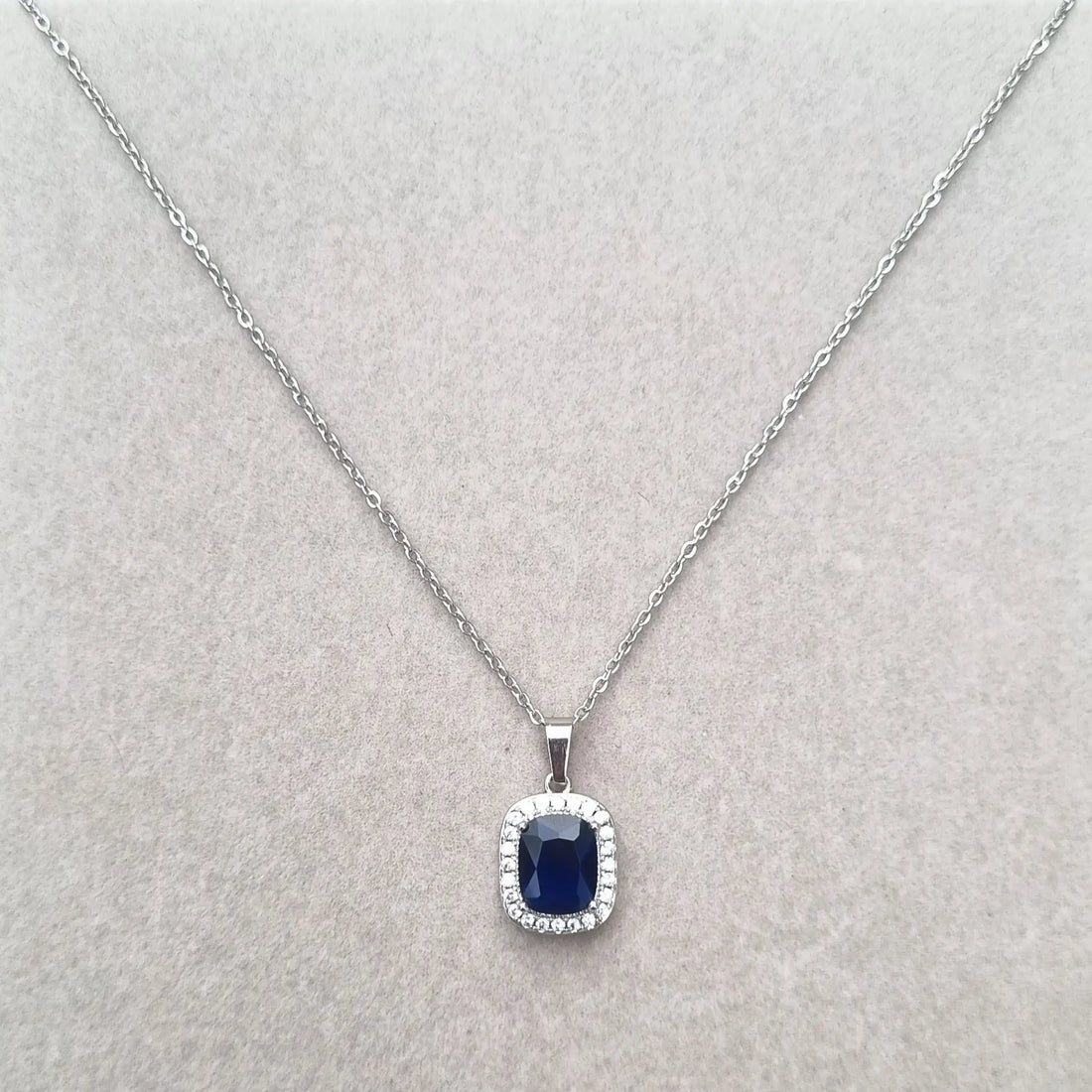 Imperial Blue Cushion Necklace [H]N198