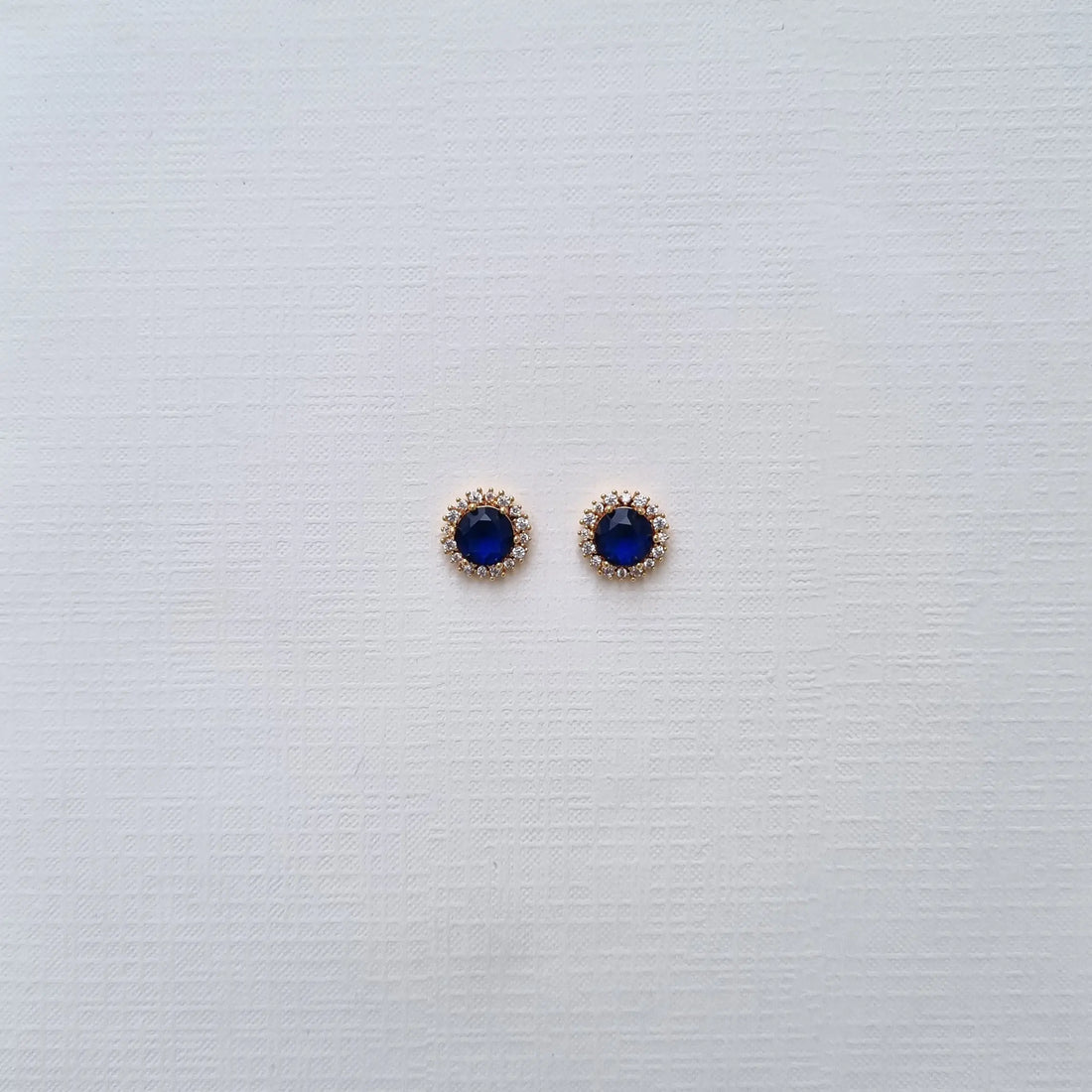 Imperial Sapphire Solitaire Halo Studs [A]E594