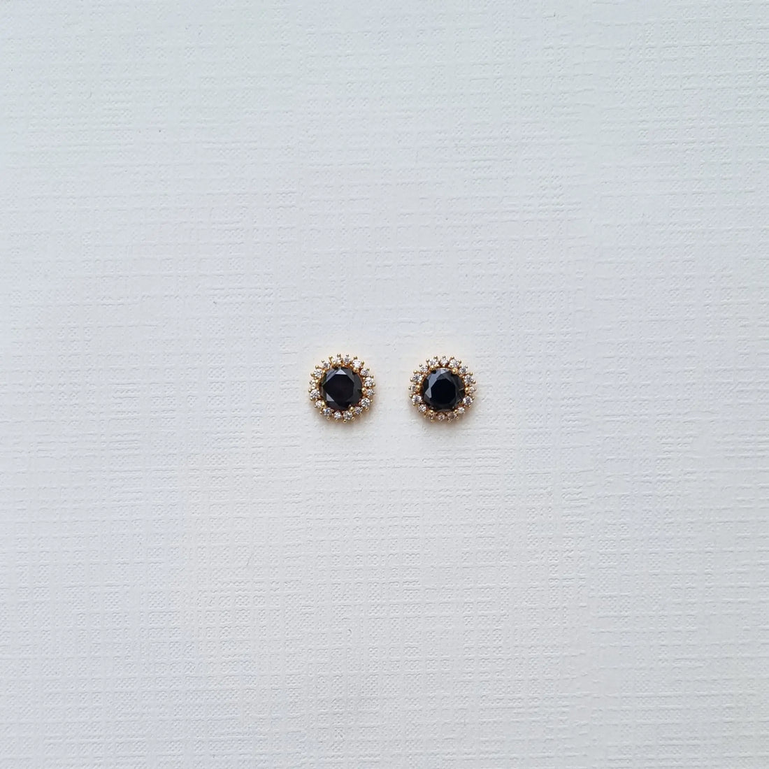 Imperial Black Solitaire Halo Studs [A]E593