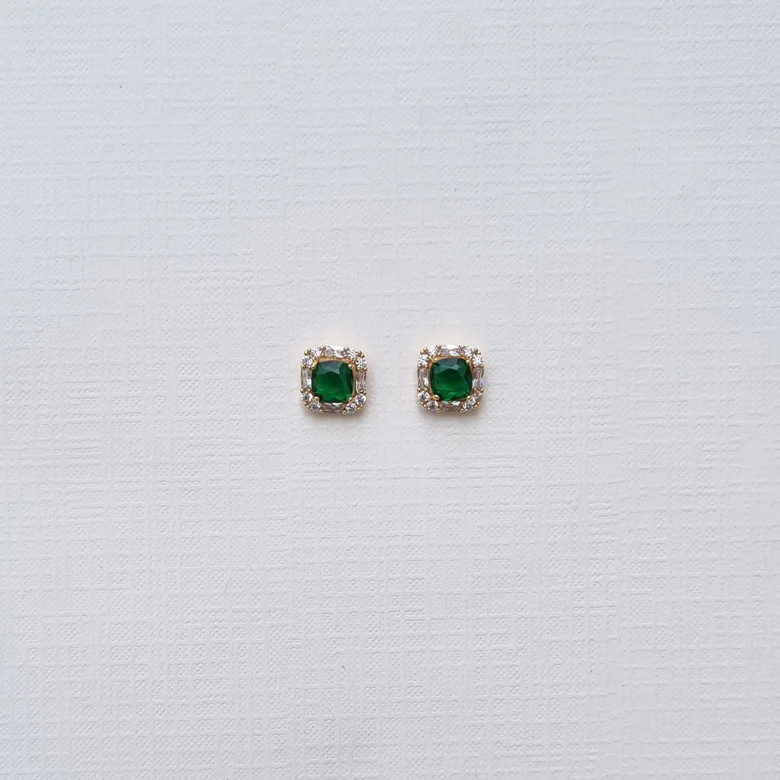 Emerald Regal Halo Studs [A]E587