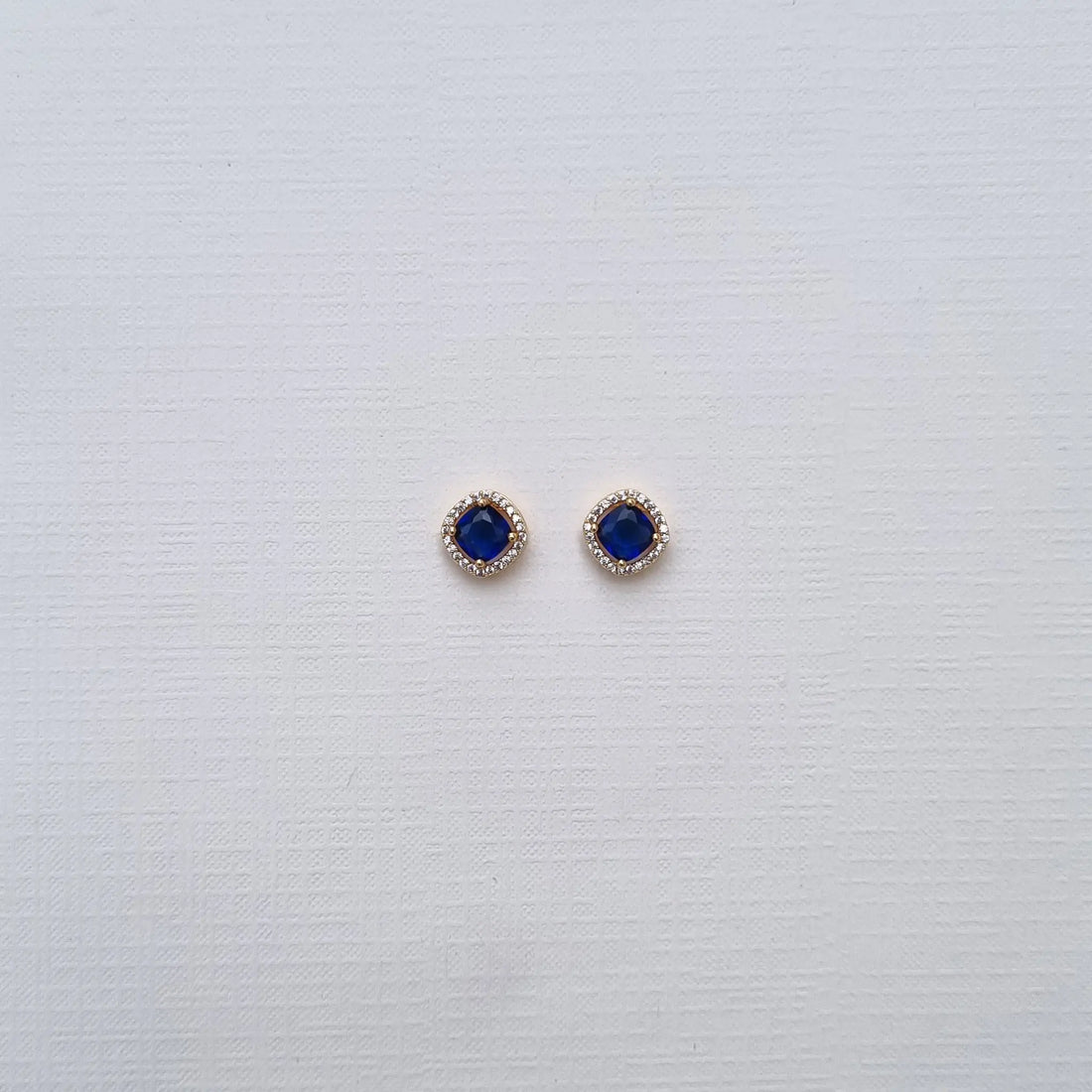 Royal Blue Cushion Studs [A]E597