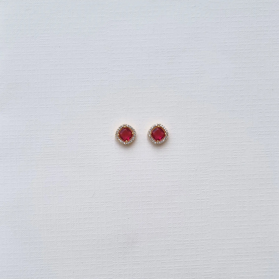Royal Ruby Cushion Studs [A]E595