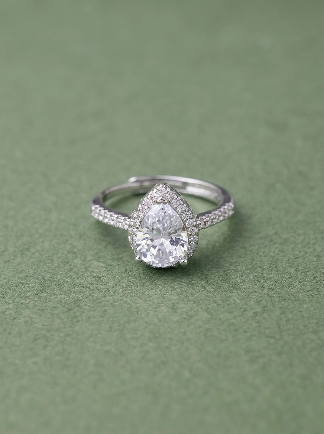 Pear-Cut Halo Adjustable Ring [M]R113
