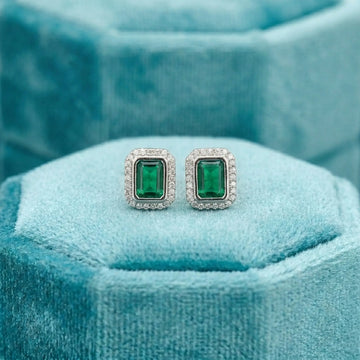 Crystal Green Velvet Earrings [A]E601