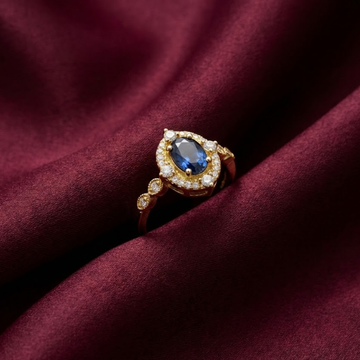 Blue Sapphire Halo Ring [M]R107