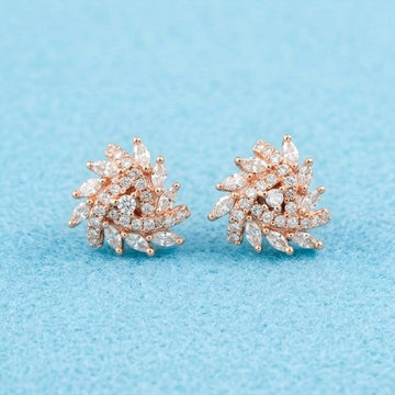 Rose Gold Empress Cluster Earrings [A]E576