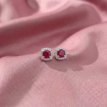 Scarlet Empress Cushion Earrings [A]E635