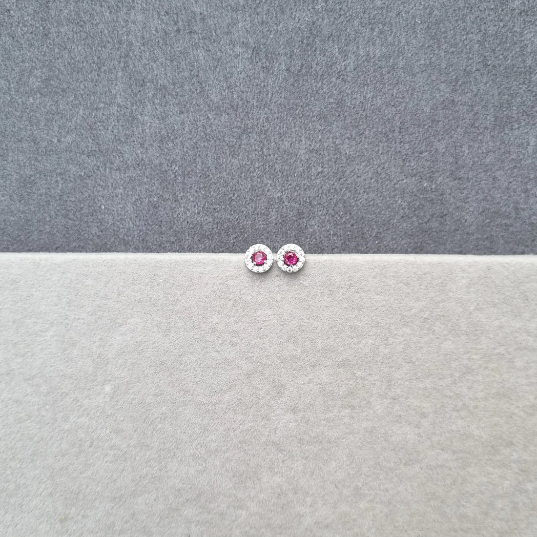 Scarlet Aura Round Halo Earrings [A]E636