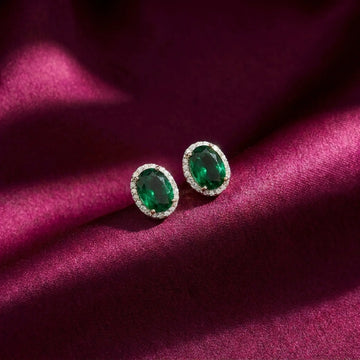Emerald Empress Oval Studs [A]E639