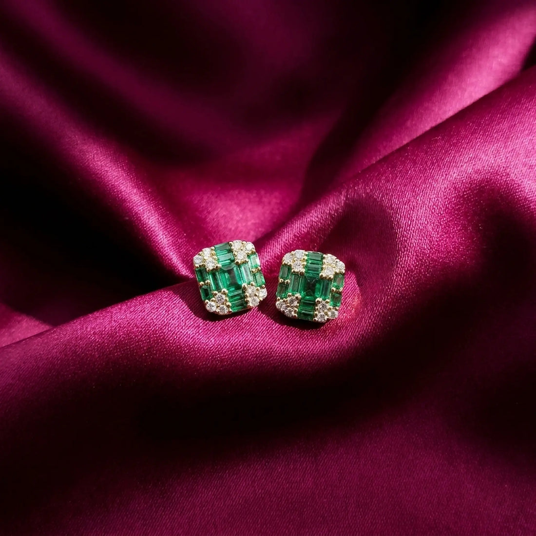 Emerald Matrix Studs [A]E641
