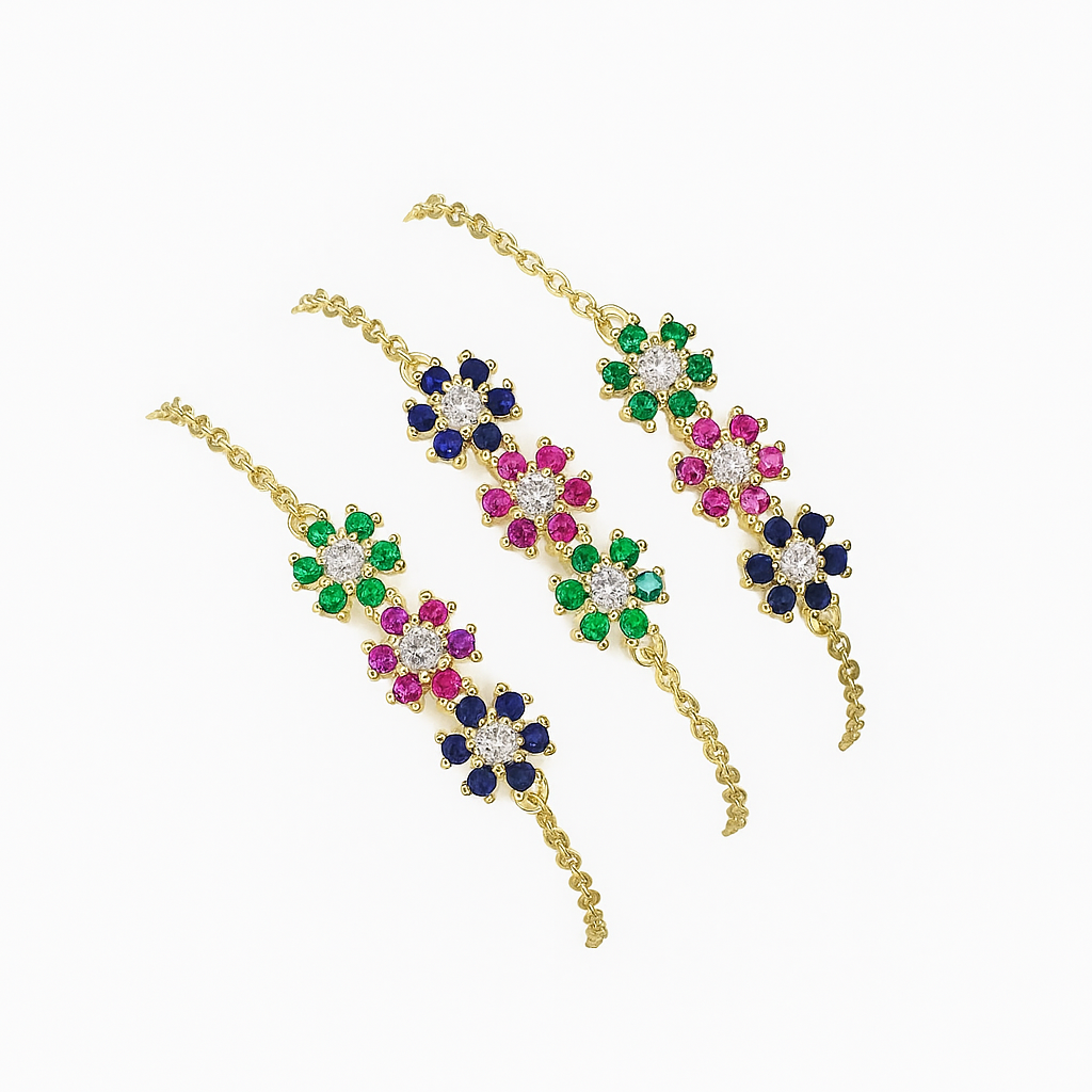 GEMSTONE FLORAL BRACELET B011