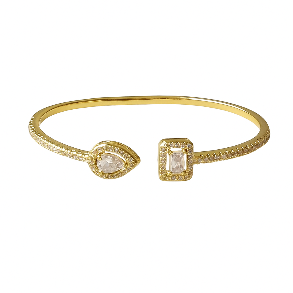 DUAL STONES GOLD BANGLE B032