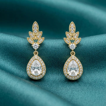 Teardrop Crown Earrings [H]E559