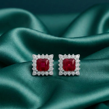 Scarlet Sparkle Stud Earrings [H]E563