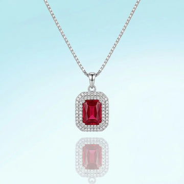 Royal Ruby Rectangle Necklace [S]N206