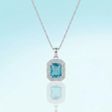 Royal Aqua Rectangle Necklace [S]N208