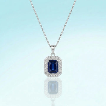 Royal Blue Rectangle Necklace [S]N205