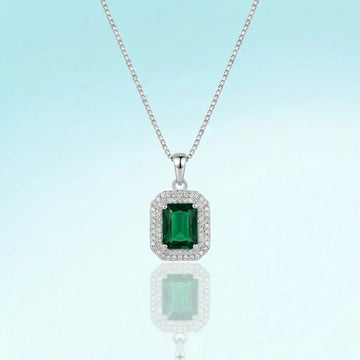 Royal Green Rectangle Necklace [S]N207