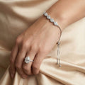 DROP-SHAPED CUBIC ZIRCONIA ADJUSTABLE BRACELET [S]B097 - Pastels