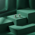 Jade-Glow Diamond-Rim Earrings [S]E537 - Pastels