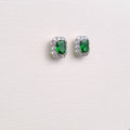 Jade-Glow Diamond-Rim Earrings [S]E537 - Pastels