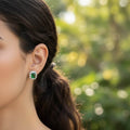 Jade-Glow Diamond-Rim Earrings [S]E537 - Pastels