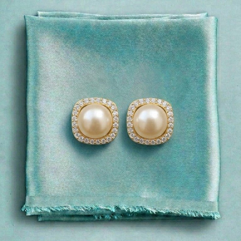 Pearl-Glimmer Square Earrings [H]E564 - Pastels