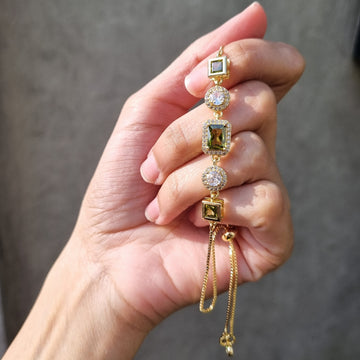 Green Gemstone Charm Bracelet [H]B113